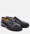 Proenza Schouler Park Embellished Glossed Textured-leather Loafers In Black