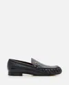 Proenza Schouler Park Embellished Glossed Textured-leather Loafers In Black