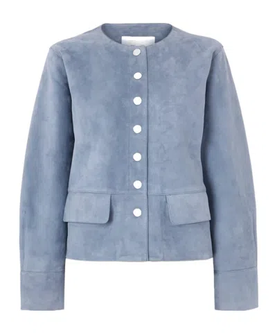 Proenza Schouler Patch Pocket Jacket Coat In Blue