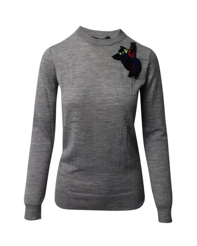 Proenza Schouler Patch Sweater In Grey Wool