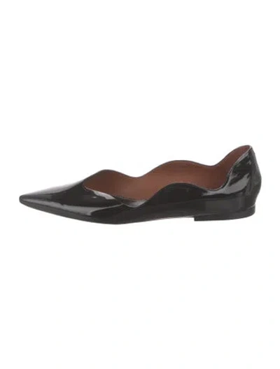 Pre-owned Proenza Schouler Patent Leather D'orsay Flats In Black