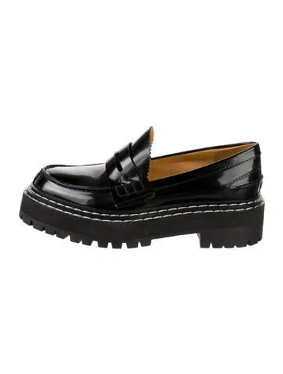 Pre-owned Proenza Schouler Patent Leather Loafers In Black