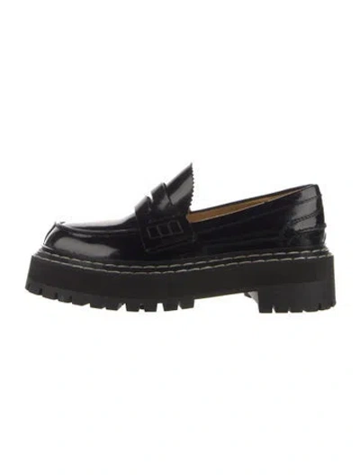 Pre-owned Proenza Schouler Patent Leather Loafers In Black