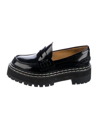 Pre-owned Proenza Schouler Patent Leather Loafers In Black