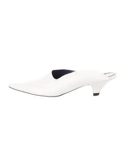 Pre-owned Proenza Schouler Patent Leather Mules In White