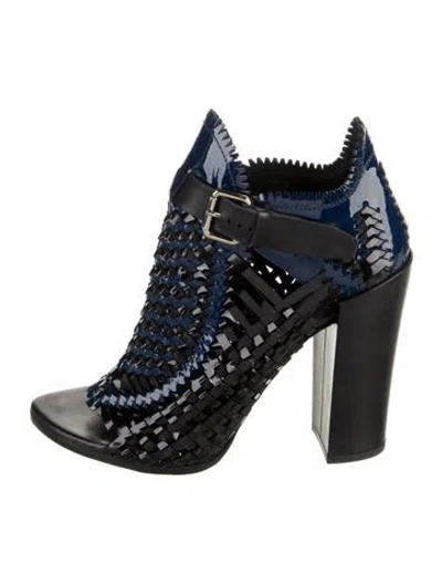 Pre-owned Proenza Schouler Patent Leather Patterned Boots In Black