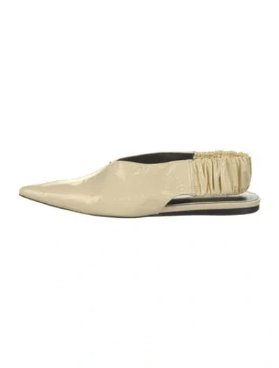Pre-owned Proenza Schouler Patent Leather Slingback Flats In Neutral