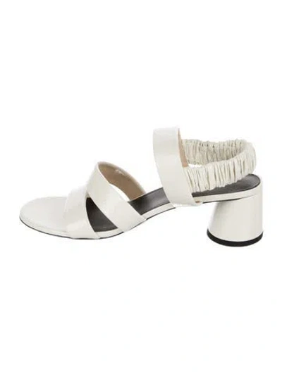 Pre-owned Proenza Schouler Patent Leather Slingback Sandals In White