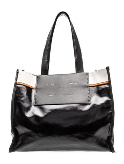 Pre-owned Proenza Schouler Patent Leather Top Handle Bag In Black