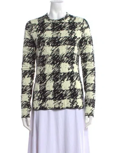 Pre-owned Proenza Schouler Patterned Crew Neck Sweater In Black