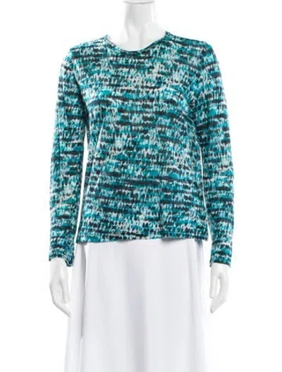 Pre-owned Proenza Schouler Patterned Crew Neck Top In Blue