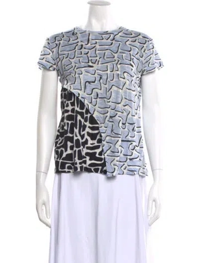 Pre-owned Proenza Schouler Patterned Crew Neck T-shirt In Blue