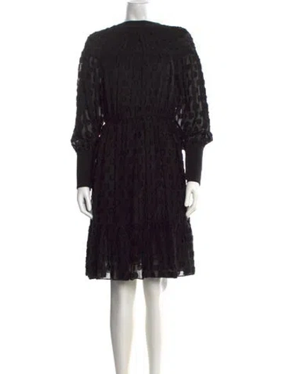 Pre-owned Proenza Schouler Patterned Knee-length Dress In Black
