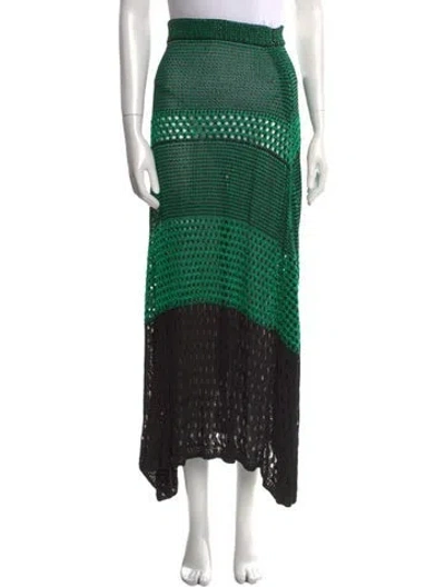 Pre-owned Proenza Schouler Patterned Long Skirt In Green