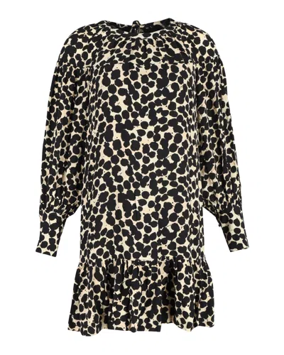 Proenza Schouler Patterned Long Sleeve Dress In Black Viscose