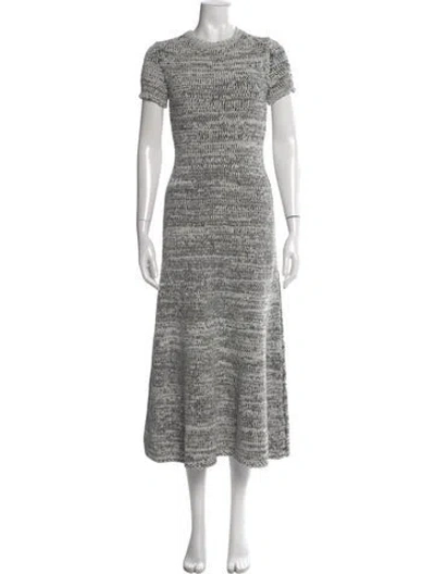 Pre-owned Proenza Schouler Patterned Midi Length Dress W/ Tags In Black