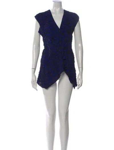 Pre-owned Proenza Schouler Patterned Mini Dress In Blue