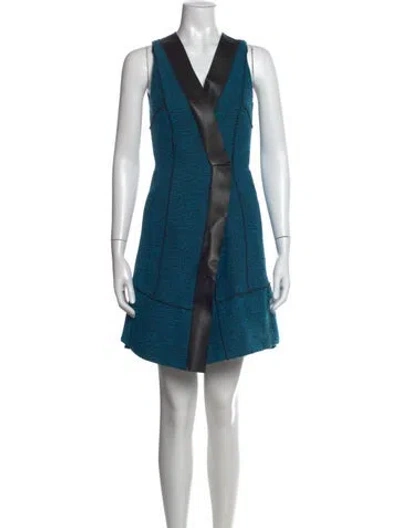 Pre-owned Proenza Schouler Patterned Mini Dress In Blue