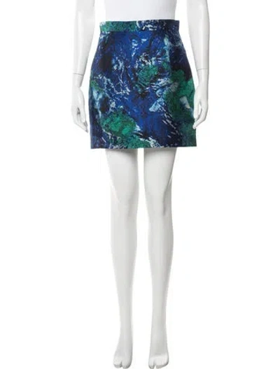 Pre-owned Proenza Schouler Patterned Mini Skirt In Blue