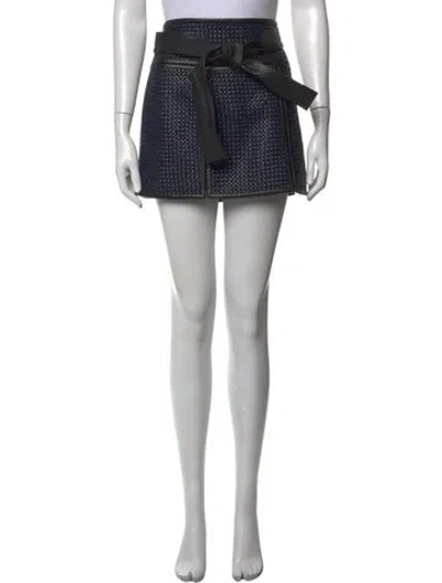 Pre-owned Proenza Schouler Patterned Mini Skirt In Blue/green