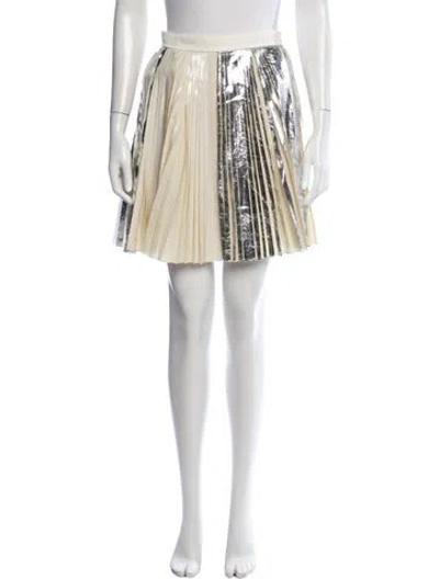 Pre-owned Proenza Schouler Patterned Mini Skirt In Gold/metallic