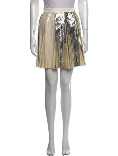 Pre-owned Proenza Schouler Patterned Mini Skirt In Gold/white