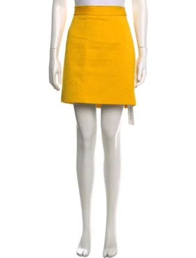Pre-owned Proenza Schouler Patterned Mini Skirt In Yellow