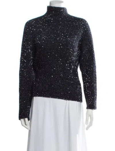 Pre-owned Proenza Schouler Patterned Turtleneck Sweater In Blue