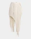 Shop Proenza Schouler Phia Asymmetric Faux Leather Fringe Skirt In Ecru