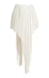 Proenza Schouler Phia Fringed Leather Silk Skirt In Ivory