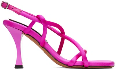 Proenza Schouler 90mm Square Padded Satin Sandals In Bright Pink