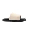 Proenza Schouler Pipe Stretch-knit Slides In Ecru Leather In White