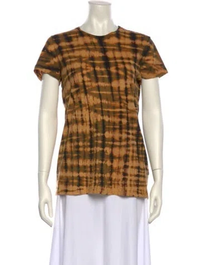Pre-owned Proenza Schouler Plaid Print Crew Neck T-shirt In Yellow