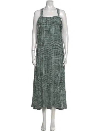 Pre-owned Proenza Schouler Plaid Print Long Dress In Blue