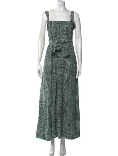 Pre-owned Proenza Schouler Plaid Print Long Dress In Blue