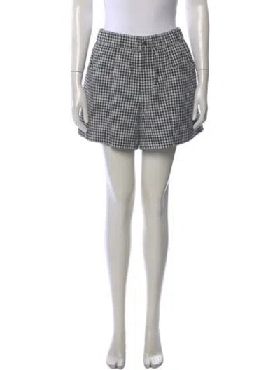 Pre-owned Proenza Schouler Plaid Print Mini Shorts In Black