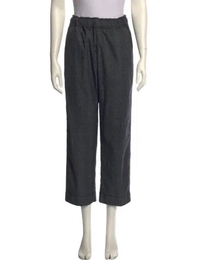 Pre-owned Proenza Schouler Plaid Print Straight Leg Pants In Gray
