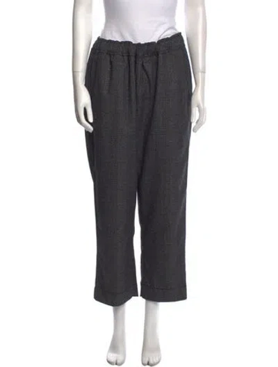 Pre-owned Proenza Schouler Plaid Print Straight Leg Pants In Gray