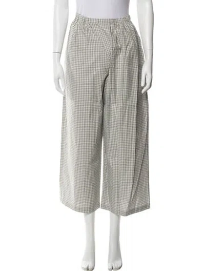 Pre-owned Proenza Schouler Plaid Print Wide Leg Pants In Gray