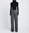 Proenza Schouler Plaid Suiting Wide Leg Trouser In Medium Grey In Grey