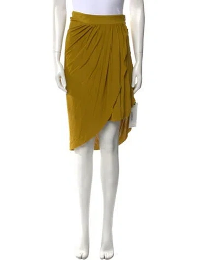 Pre-owned Proenza Schouler Pleated Accents Knee-length Skirt In Yellow