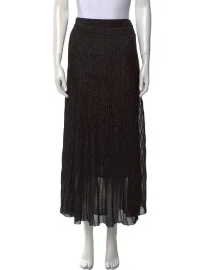 Pre-owned Proenza Schouler Pleated Accents Midi Length Skirt In Black