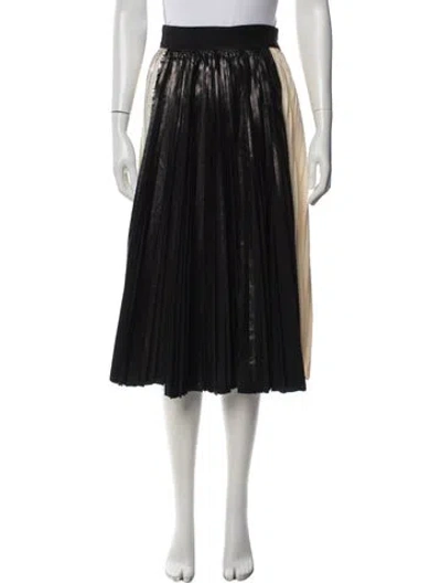 Pre-owned Proenza Schouler Pleated Accents Midi Length Skirt In Black