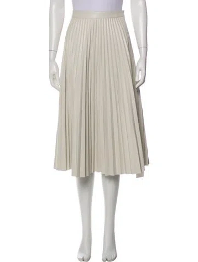 Pre-owned Proenza Schouler Pleated Accents Midi Length Skirt In White