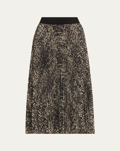 Proenza Schouler Pleated Chiffon Midi Skirt In Black Multi