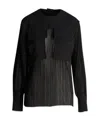 Proenza Schouler Pleated Sheer Flounced Blouse In Black