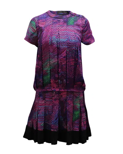 Proenza Schouler Pleated Midi Dress In Purple Silk In Pink