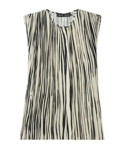 Proenza Schouler Pleated Striped Shirt In Multi