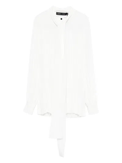 Proenza Schouler Pleated Tie-neck Blouse In White
