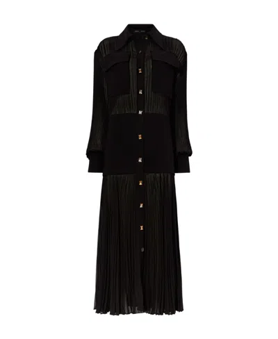 Proenza Schouler Plissé Midi Shirt Dress In Black